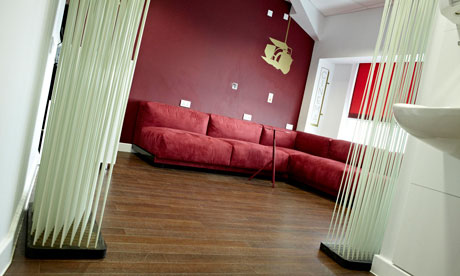 Cinema room at the young person's unit, Queen Elizabeth Hospital Birmingham.