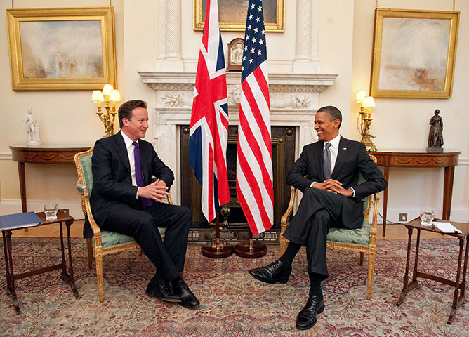 Obama UK visit: Barack Obama meets with David Cameron at the 10 Downing Stree