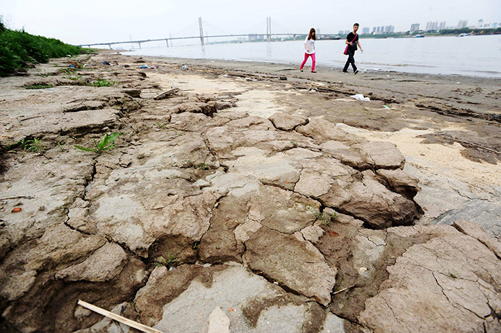 Drought in China: Chinas Yangtze River sees near-record low water levels on drought