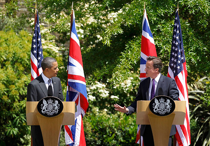 Obama UK visit update: Barack Obama and David Cameron hold a press conference at Lancaster House