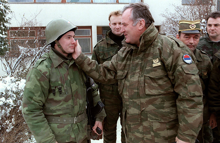 Ratko Mladic: 15 February 1994: Mladic speaks to a Serbian soldier