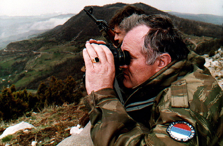 Ratko Mladic: Mladic monitors a battle against Muslim forces near Bosnian city of Gorazde