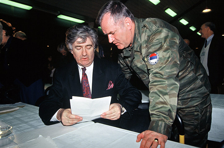Ratko Mladic: Radovan Karadzic and General Ratko Mladic during United Nations meeting