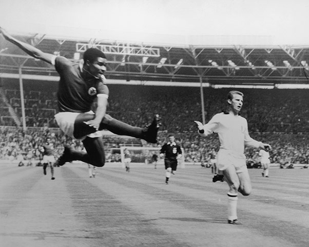 Wembley European Finals: Benfica's Eusebio scores the opening goal in the 1963 European Cup final 