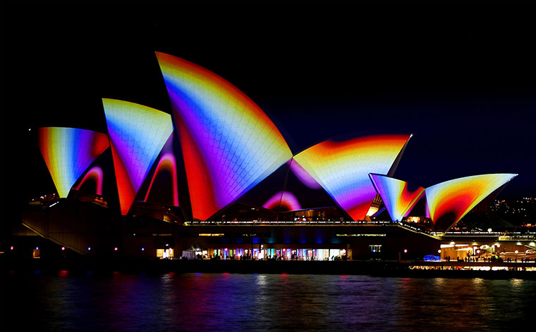 24 Hours: Sydney Opera House is illuminated on opening night of the Vivid Festival