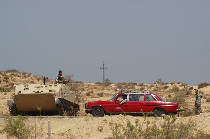 Egypt Gaza border: A taxi carrying Palestinian passengers