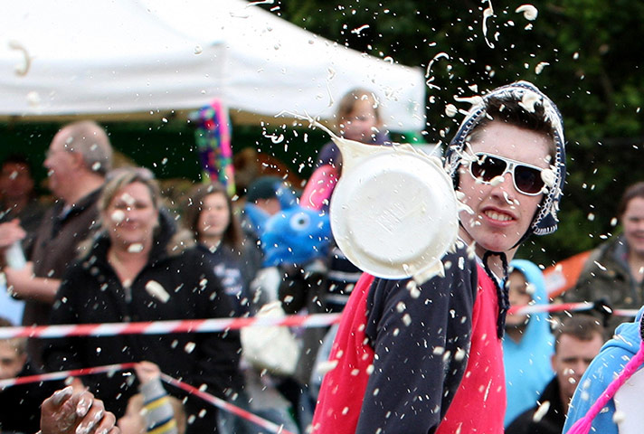 Custard Pie Champs: Custard flies in the World Custard Pie Championship 