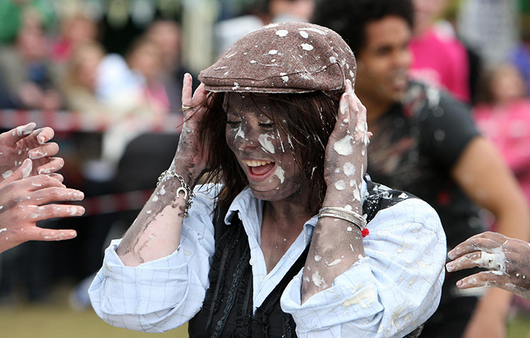Custard Pie Champs: Maia Bainbridge, from Maidstone takes part