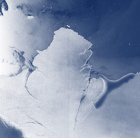 Satellite Eye on Earth: Brunt Ice Shelf/Stancomb-Wills Ice Tongue system, east Antarctica