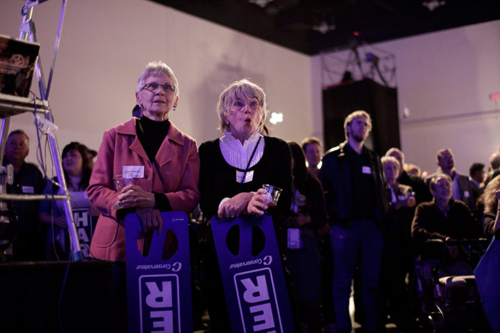 24 hours in pictures: Supporters of Canadian Prime Minister  watch results in Calgary