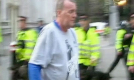 Ian Tomlinson, seen here moments before he was pushed by a police officer at G20 protests in 2009
