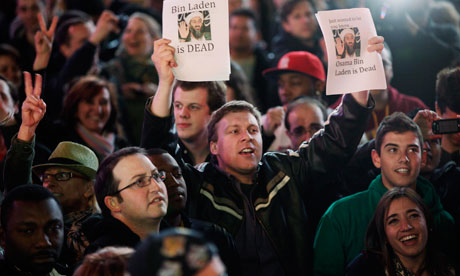 in joy at Bin Laden death. Times Square Bin Laden