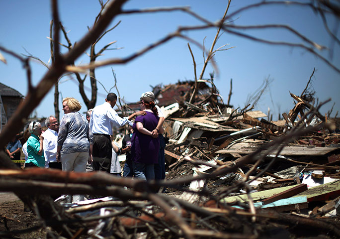 Obama in Joplin: Barack Obama comforts resident of Joplin