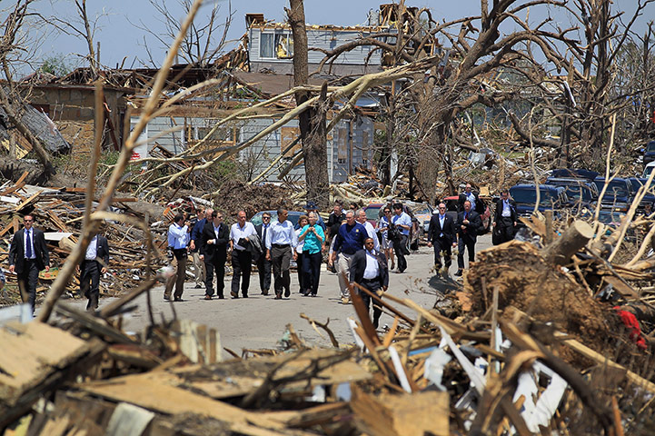 Obama in Joplin: Barack Obama and other officials tour Joplin