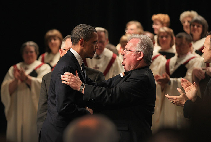 Obama in Joplin: Barack Obama at a memorial service at Missouri Southern State University