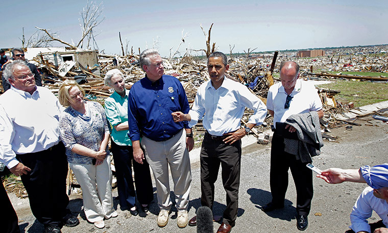 Obama in Joplin: President Barack Obama views damage from the tornado, Joplin