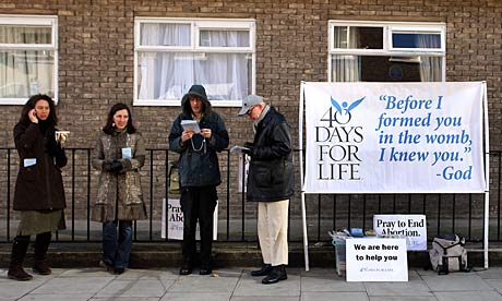 abortions in uk. Anti-abortion campaigners