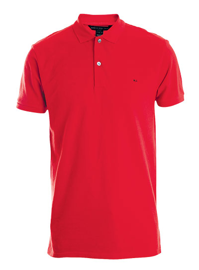 Men's holiday fashion: Red polo shirt