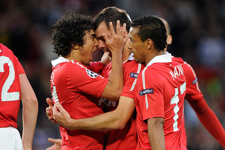 Rafael celebrates Gibson's goal