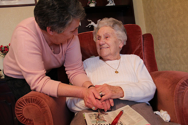 Carers UK members: Sue Cuomo cares for her mother in Sutton