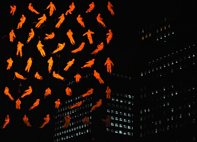 24 hours in pictures: South Koreans stage an acrobatic wire show