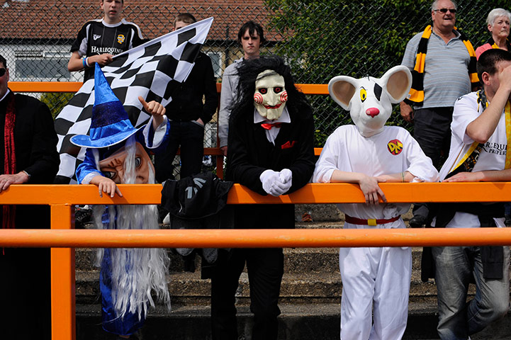 Barnet v Port Vale: Fans at Barnet v Port Vale in fancy dress