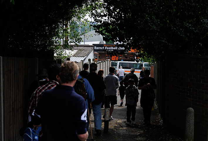 Barnet v Port Vale: Barnet fans make their way to the ground