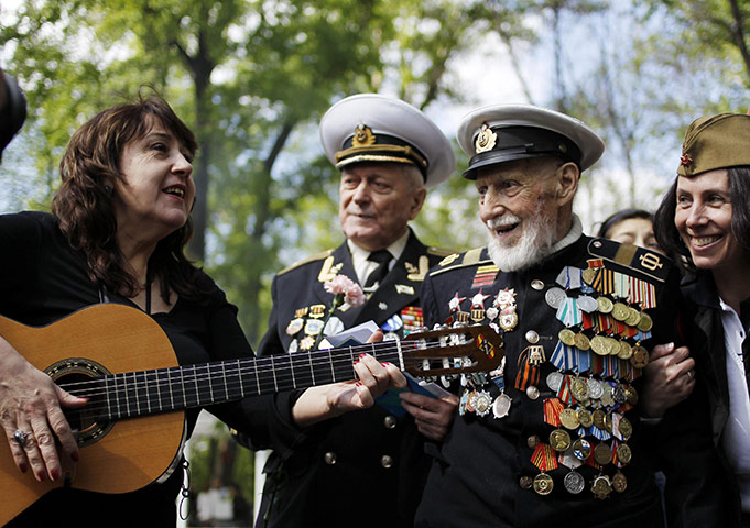 moscow vicotory day  : War veterans take part in celebrations for the Victory Day in Moscow