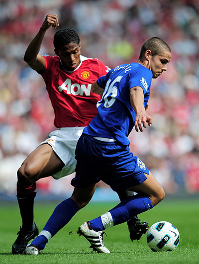 Top 50 transfer targets: Manchester United's Antonio Valencia closes down Everton's Jack Rodwell