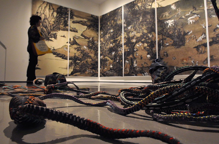 Venice biennale: A piece by artist Yang Jiechang at Palazzo Grassi