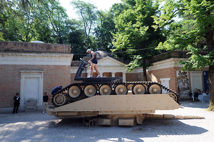 Venice biennale: An installation by Jennifer Allora and Guillermo Calzadilla of the US