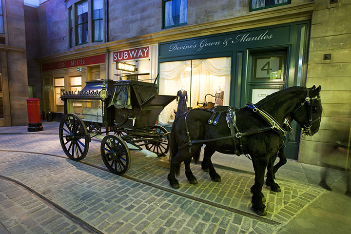 Riverside Museum Glasgow: a horse-drawn hearse