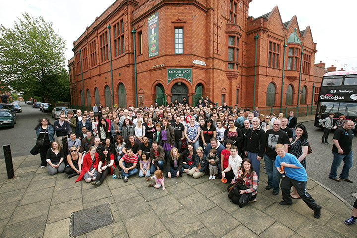 Smiths: Smiths fans outside Salford Lads Club