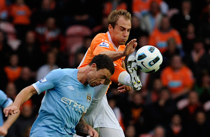 Unwanted players transfer: Blackpool's Luke Varney challenges Manchester City's Wayne Bridge