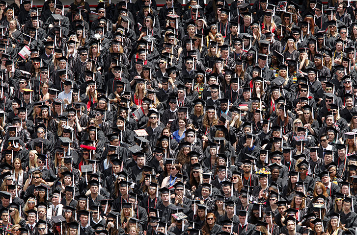 24 hours: Columbus, Ohio, USA: Ohio State students stand in the Ohio Stadium
