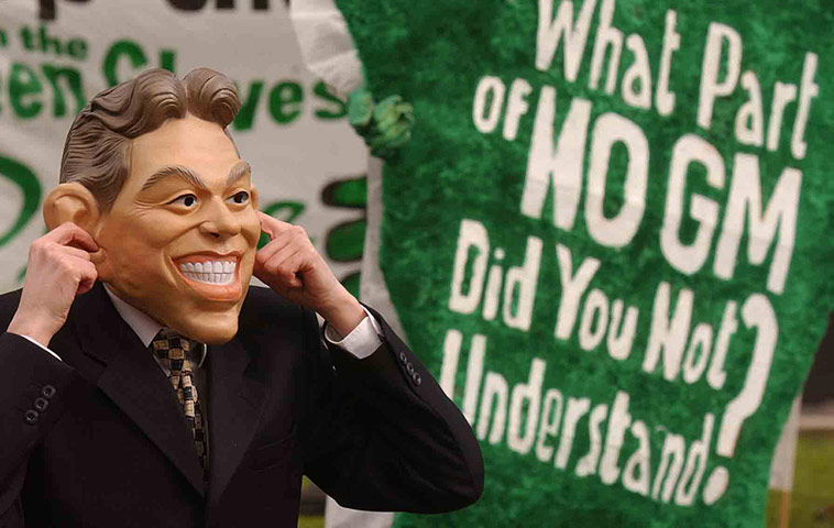 Friends of the Earth: GM Crops Protest outside Parliament