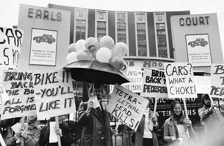 Friends of the Earth: Friends of the Earth Demonstrate at Earls Court Motor Show in 1973