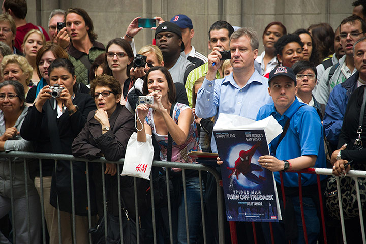 Spider-Man musical: Fans watch the arrivals