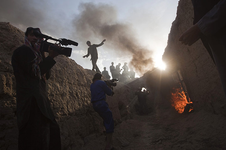 24 hours in pictures: Sarai Khuja, Afghanistan: Cameramen film a scene for an Afghan feature film