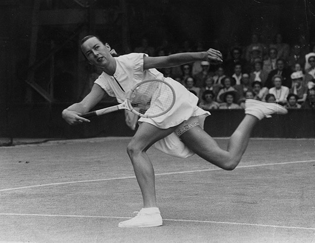 Tennis Fashion: American tennis player Gertrude Moran, or 'Gorgeous Gussie'