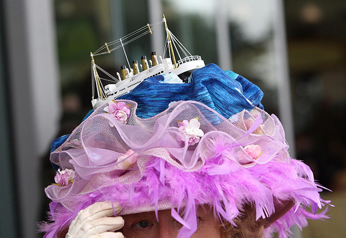 Ascot Ladies Day: Detail of a Titanic themed hat