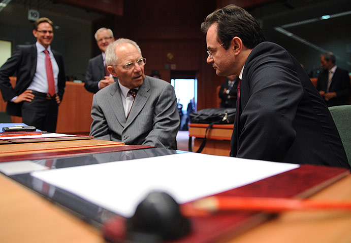 Week in Business: Wolfgang Schaeuble and  George Papaconstantinou at the EU
