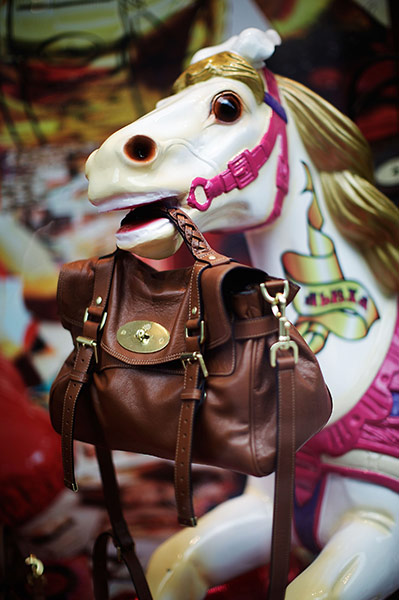 Week in Business: Handbags on display in the window of the Mulberry flagship retail store