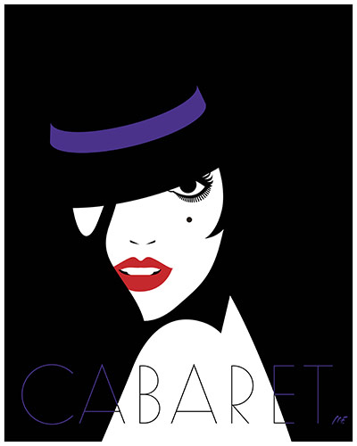 Little White Lies: Cabaret poster by Malika Favre