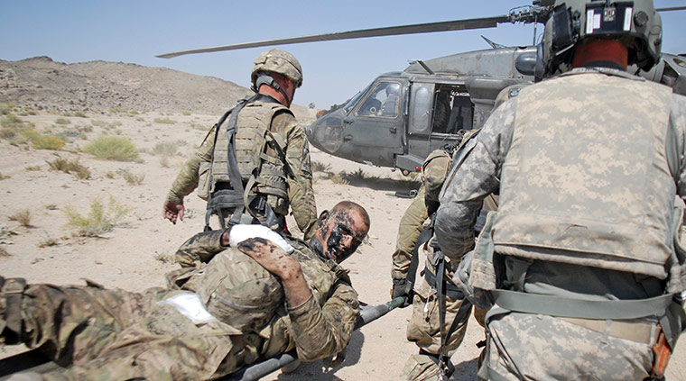 24 hours in pictures: injured soldier