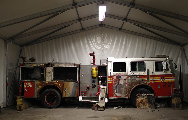 24 hours in pictures: fire engine from World Trade Center site