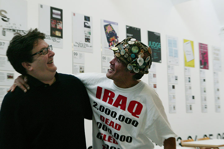 brian haw: Mark Wallinger  and Brian Haw at Tate Liverpool