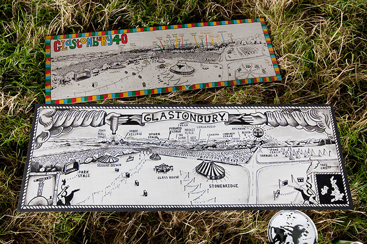 Glastonbury preparations: The new sign for the Park field, Glastonbury Festival build-up