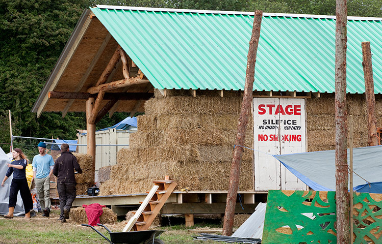 Glastonbury Festival: Glastonbury Festival preparations hay barn