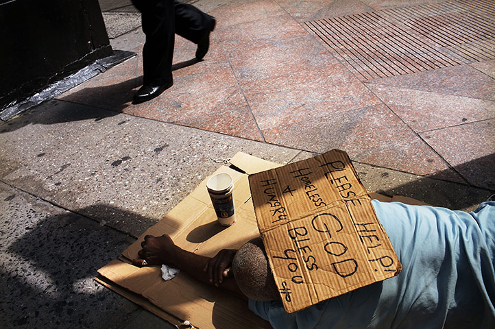 24 hours in pictures: A homeless man New York City 